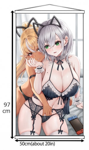 フレアとノエル(Piukute062)ロングタペストリー(くわい屋)