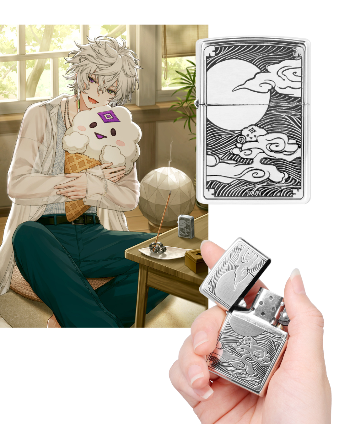 「預訂」Nijisanji x ZIPPO - 佐伯イッテツ(Saiki Ittetsu)/ 叢雲カゲツ(Murakumo Kagetsu) (附特典postcard)