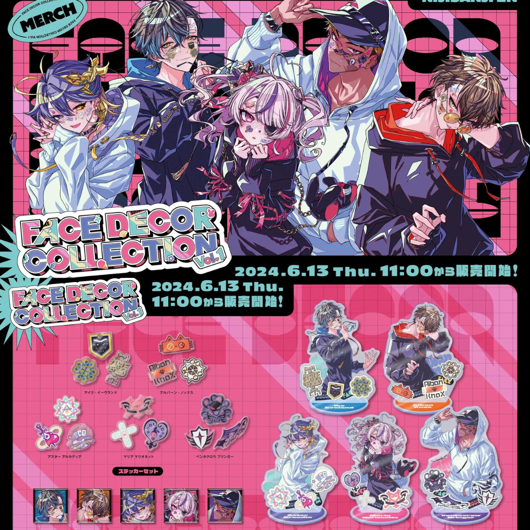 「現貨」Nijisanji 【FACE DECOR COLLECTION Vol.1】 Ike 亞克力立牌/ 襟章