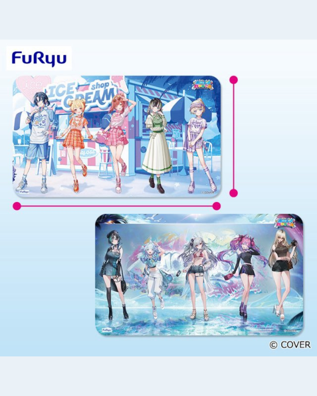 「預訂」Hololive FURYU 景品 大判滑鼠墊 (ReGLOSS/FLOW GLOW)
