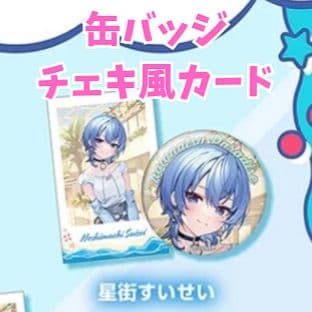 現貨 星街すいせい ホロナツパラダイス 缶バッジ&チェキ風カードセット ホロライブ