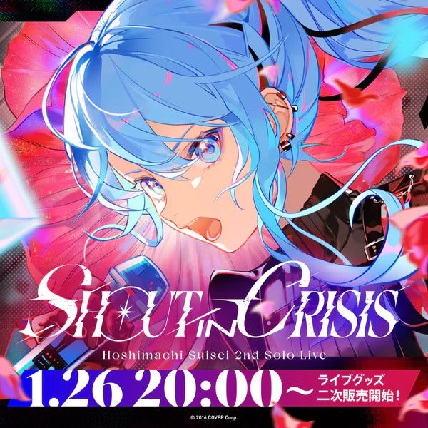 「現貨」 Hololive 『星街すいせい Hoshimachi Suisei 2nd Solo Live "Shout in Crisis"』T-shirt