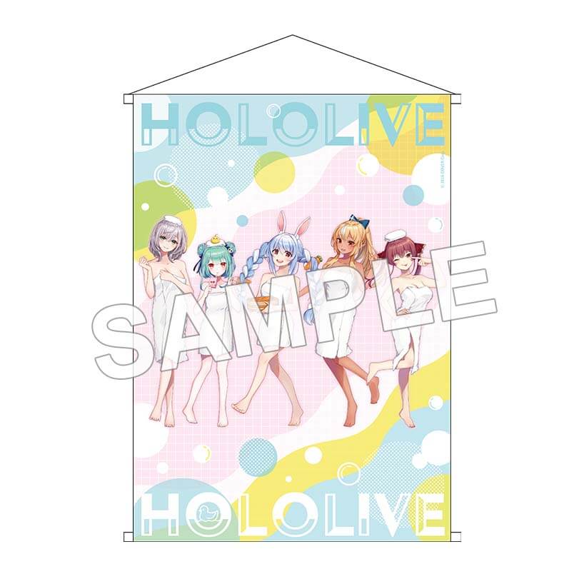 「現貨」Hololive x 極楽湯 B2掛軸 (浴巾ver.)