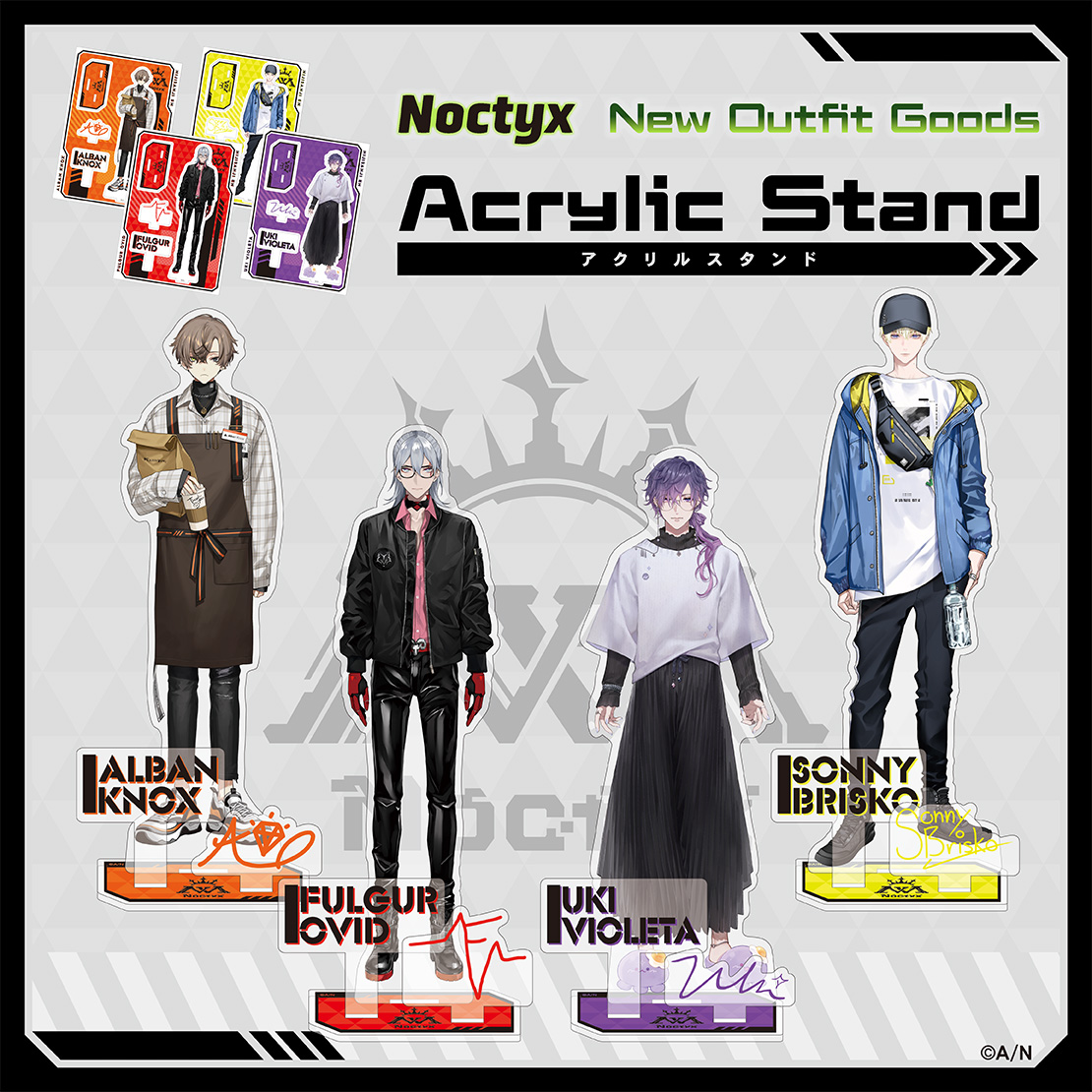  [In-stock] Nijisanji Noctyx New Outfit- Acrylic Stand / badge set