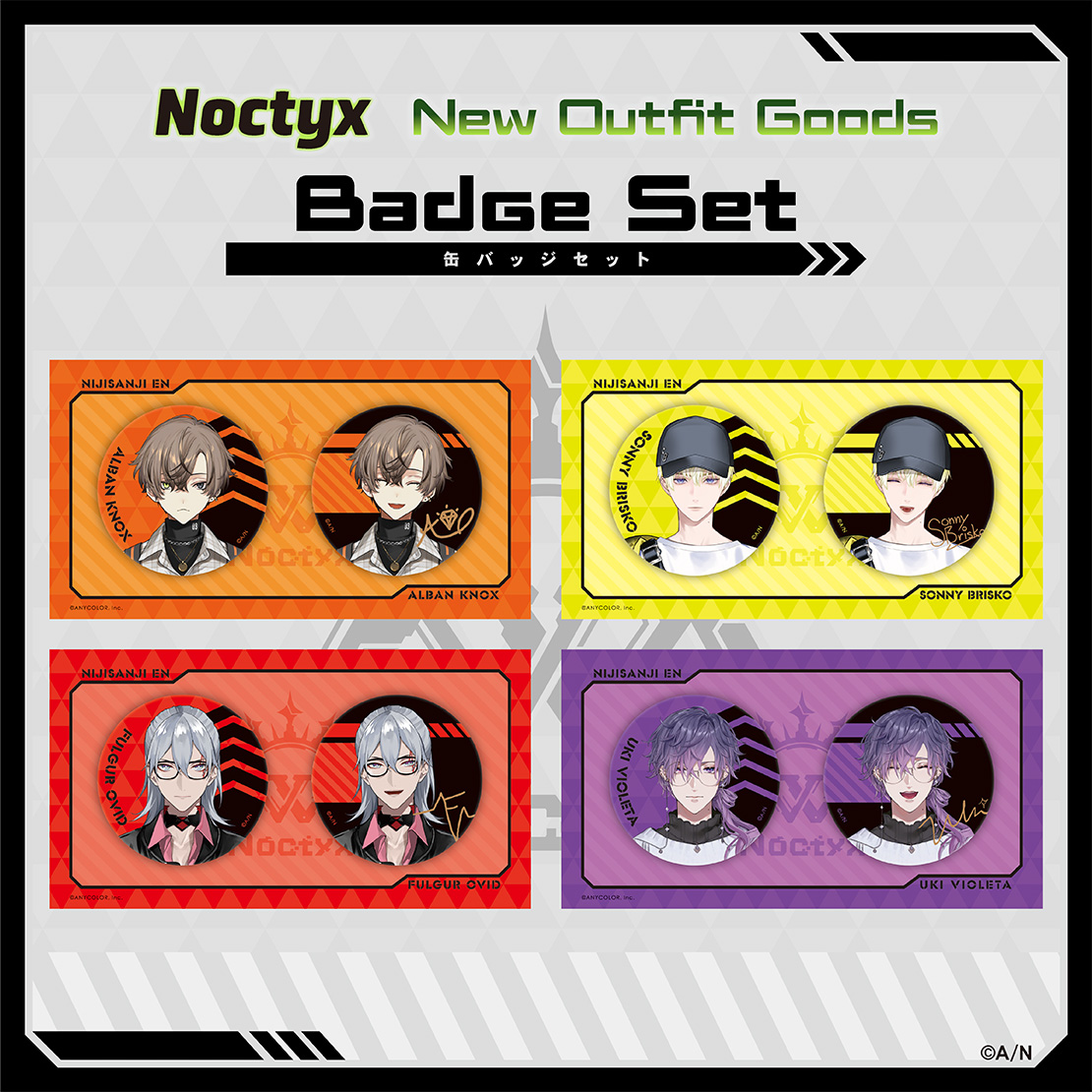  [In-stock] Nijisanji Noctyx New Outfit- Acrylic Stand / badge set