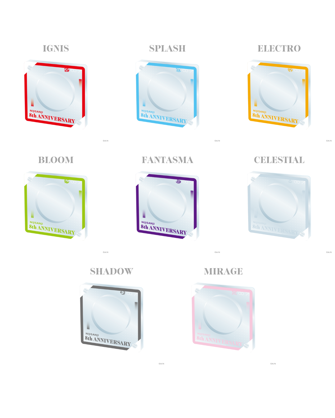 「預訂」 NIJISANJI [にじさんじ 8th Anniversary] - 亞克力襟章架/A4File/にじぱぺ外套