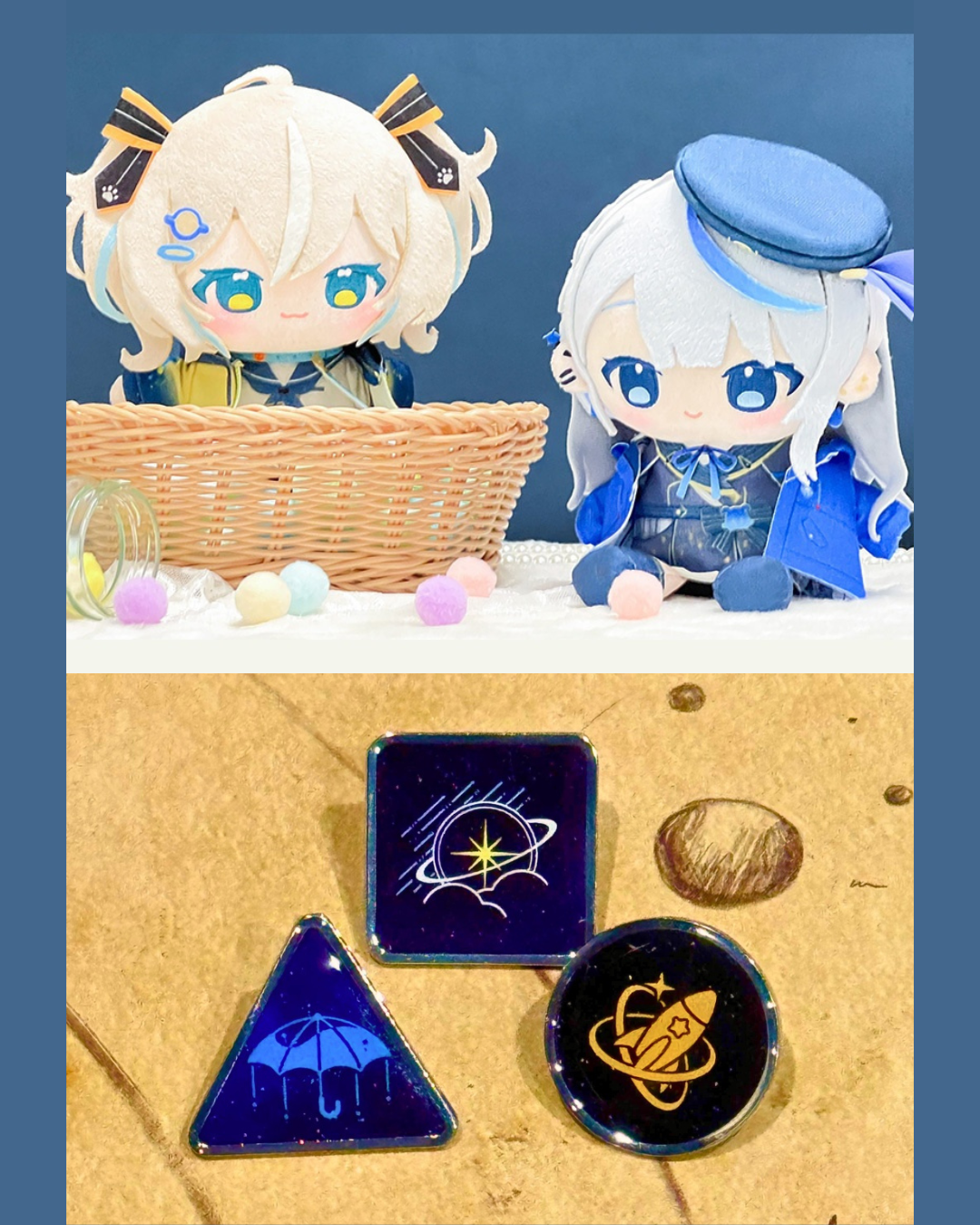 「預訂」 WeatherPlanet 換裝毛絨公仔 & 天氣主題徽章set (雨海ルカ/天晴ひなた)