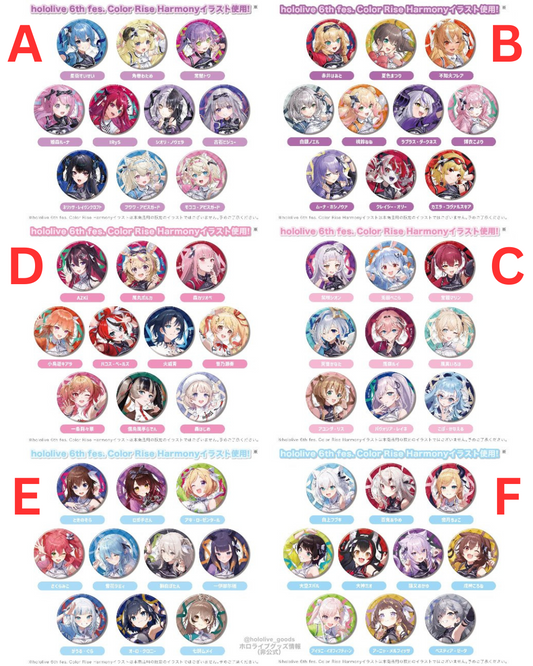 「現貨」Hololive hololive 6th fes. Color Rise Harmony CANバッジ