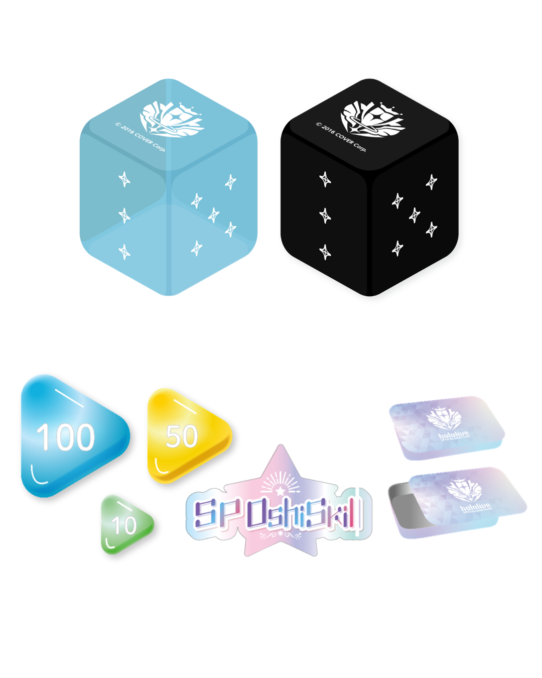 「現貨」Hololive OFFICIAL CARD GAME - 骰子/Effect Tag SET [英文版]
