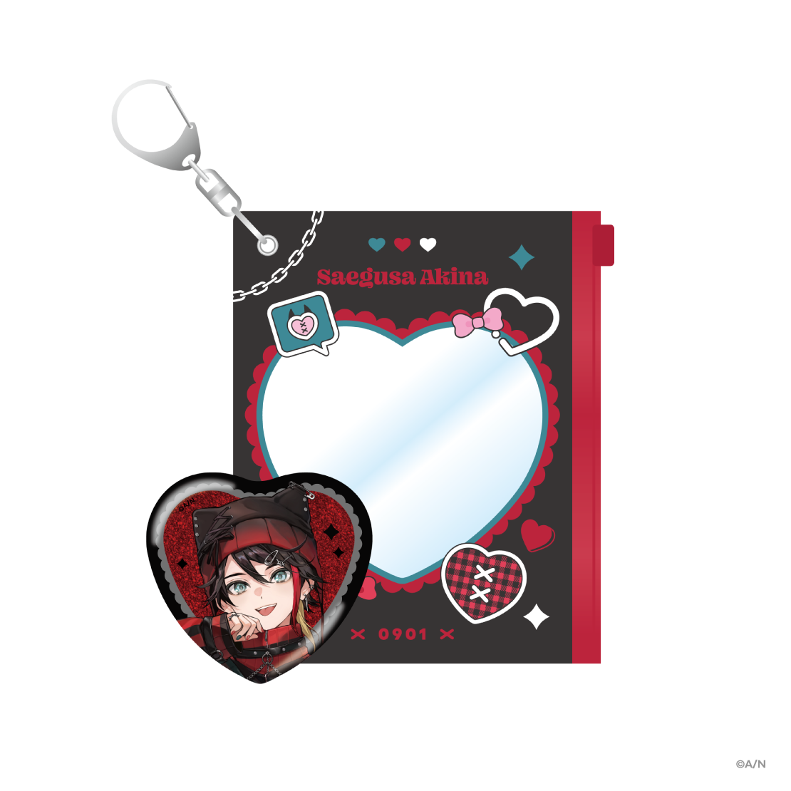 [Pre-order] Nijisanji 【Devilish Nightmare】ハート缶バッジ ＆ケースカバー (Heart-Shaped Jacket & Box)