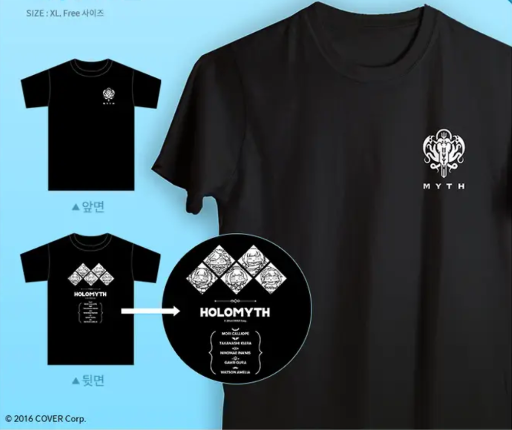 [In-stock] hololive English -Myth- x ANIPLUS T-shirt (XL)