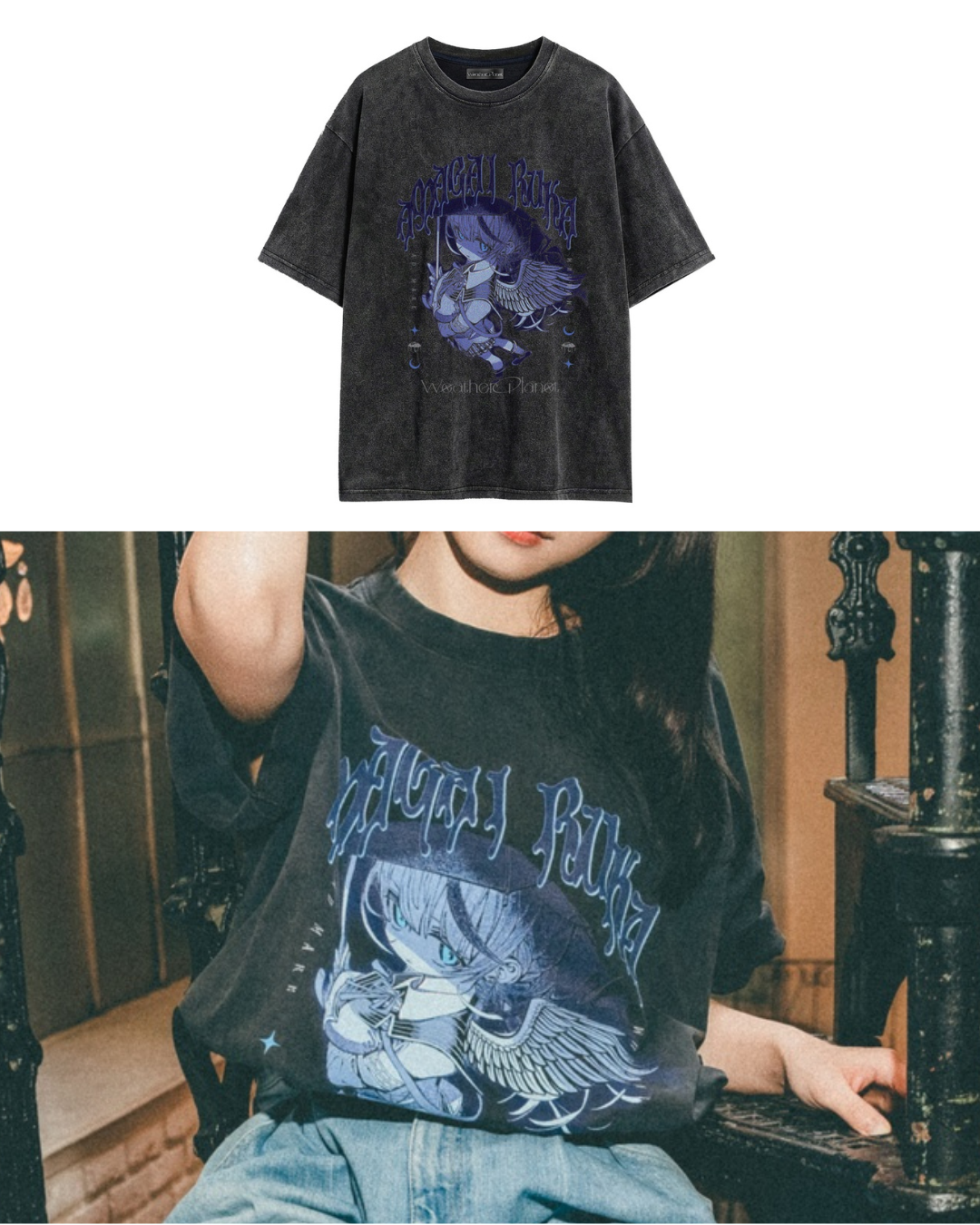 「預訂」 Weather Planet official T-shirt (雨海ルカ/天晴ひなた)