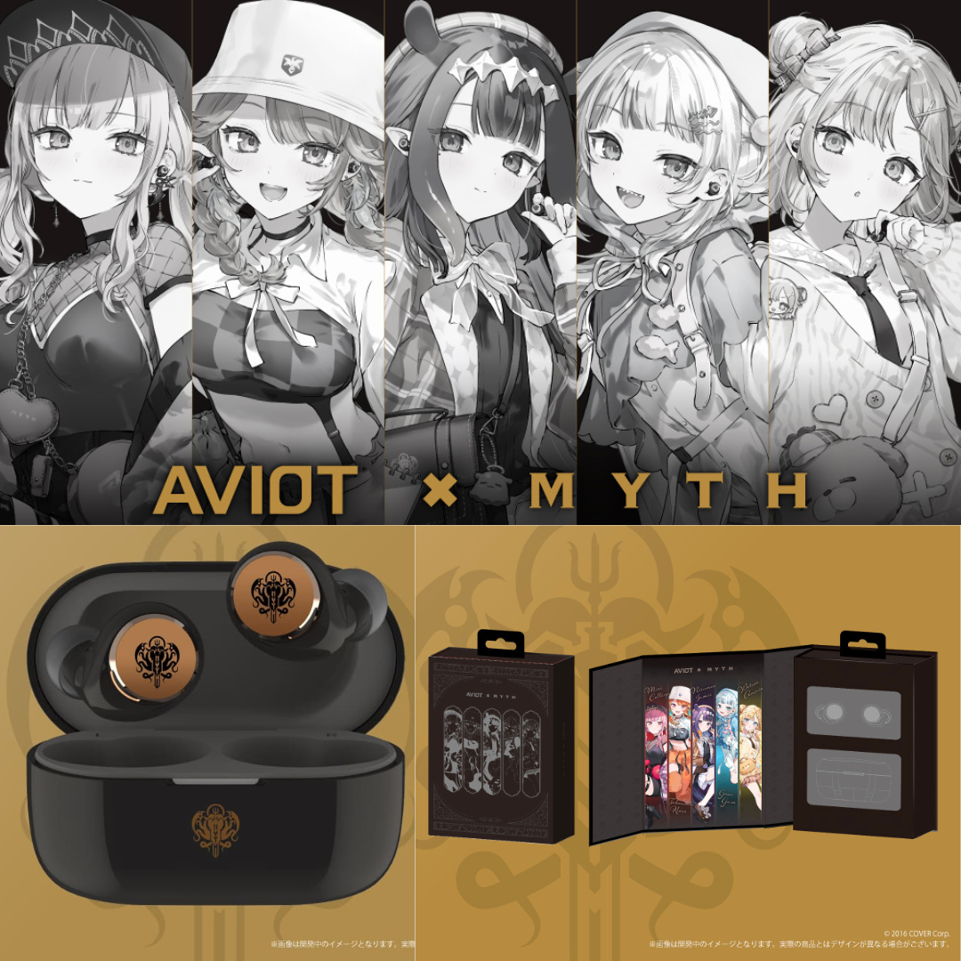  [In-stock] Hololive English -Myth- x AVIOT Wireless Headphones (TE-V1R-HEN)