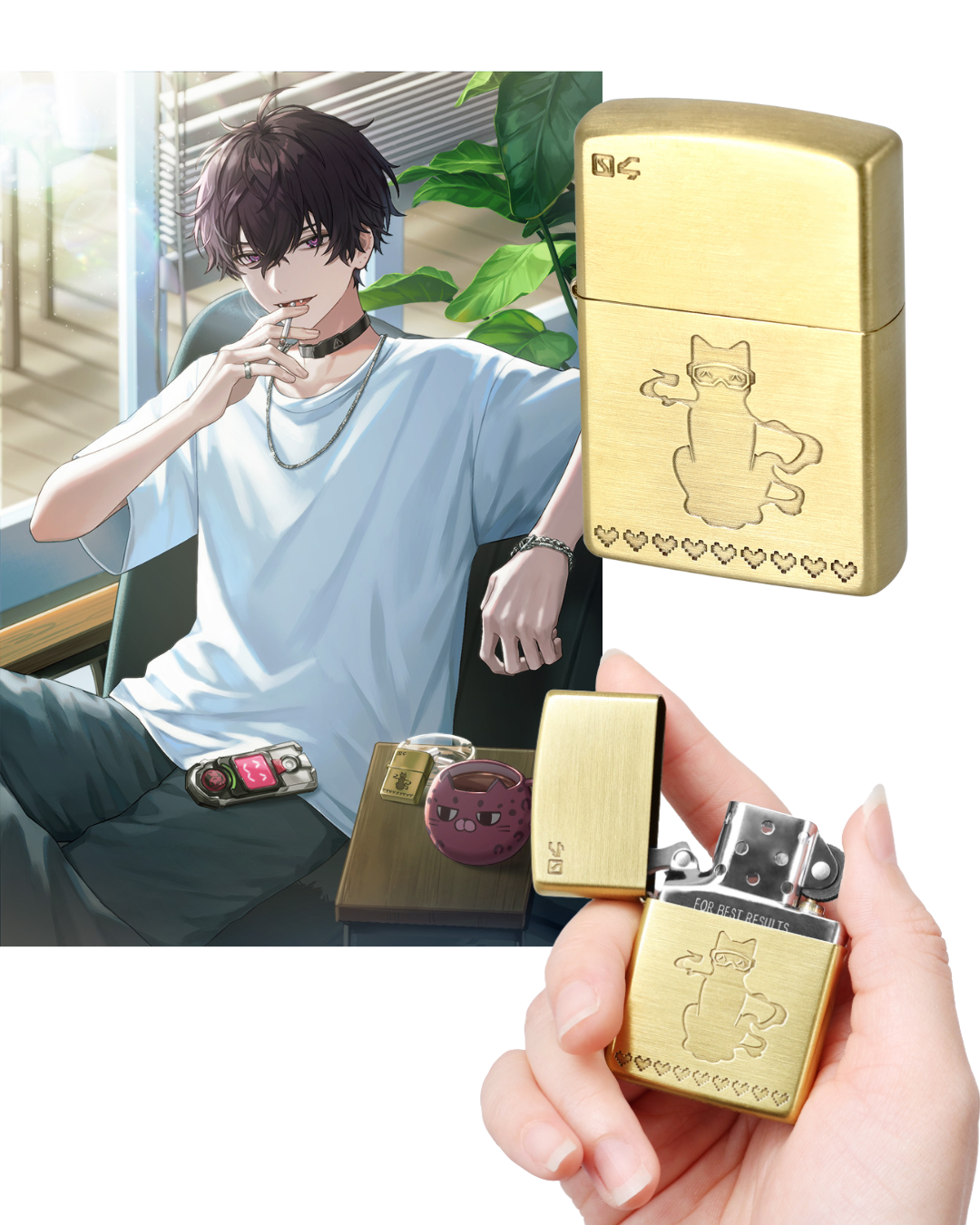  [pre-order]  Nijisanji x "ZIPPO" - 佐伯イッテツ(Saiki Ittetsu)/ 叢雲カゲツ(Murakumo Kagetsu) - cigaret lighter (with bouns postcard) 