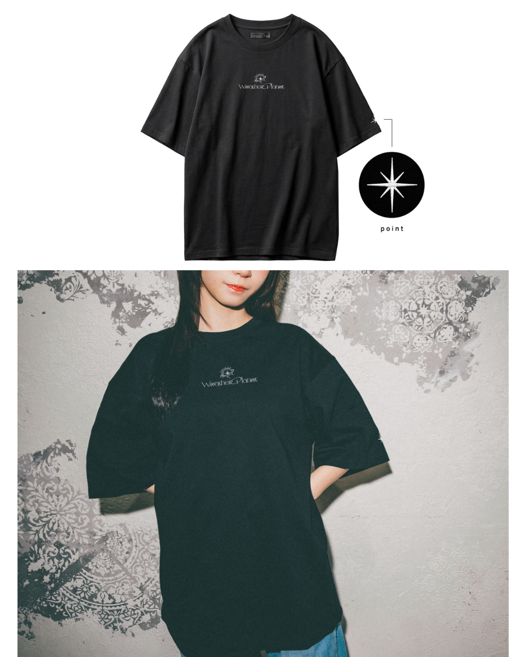 「預訂」 Weather Planet official T-shirt (雨海ルカ/天晴ひなた)