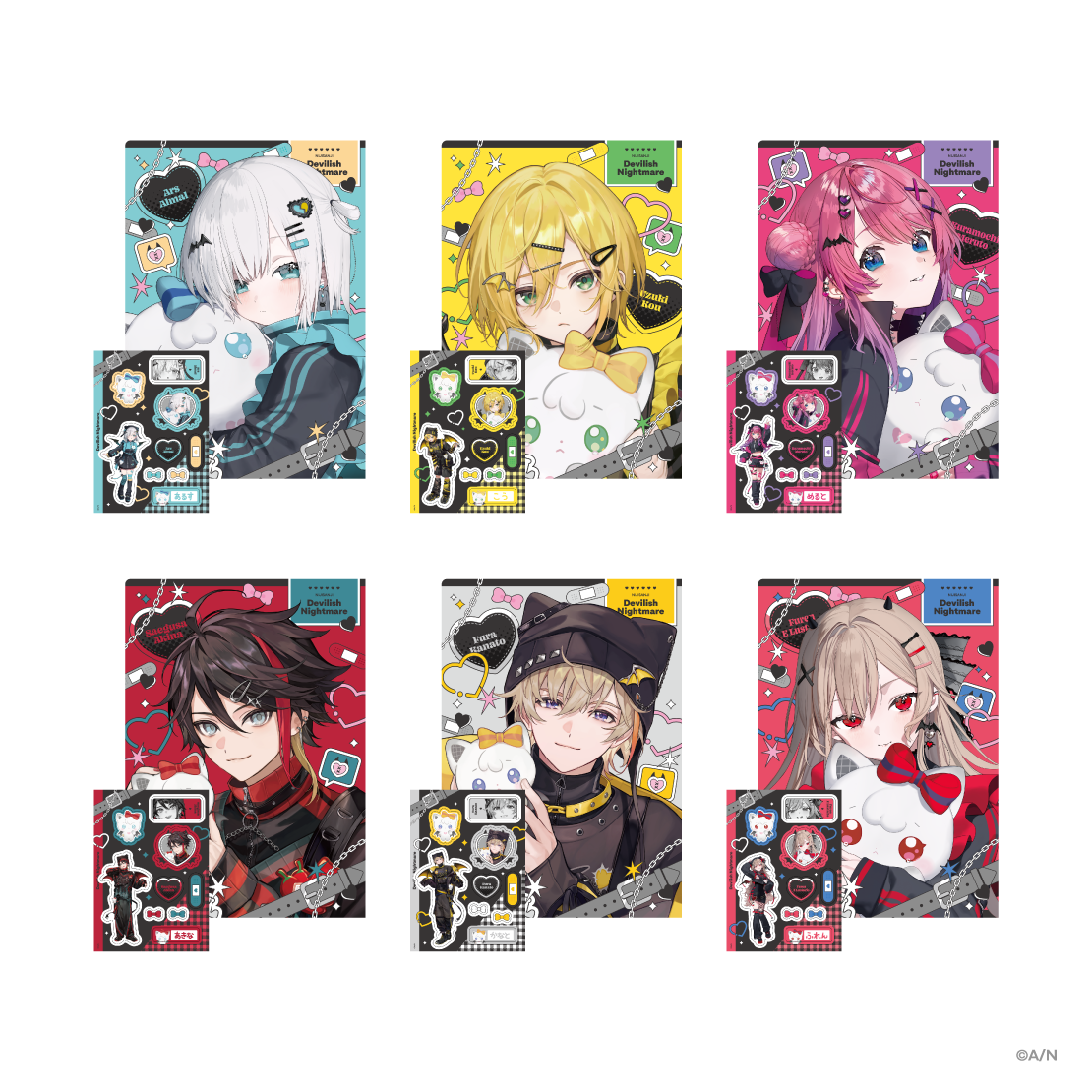 [預訂] Nijisanji 【Devilish Nightmare】クリアファイル ＆ステッカーシート(透明資料夾&貼紙)