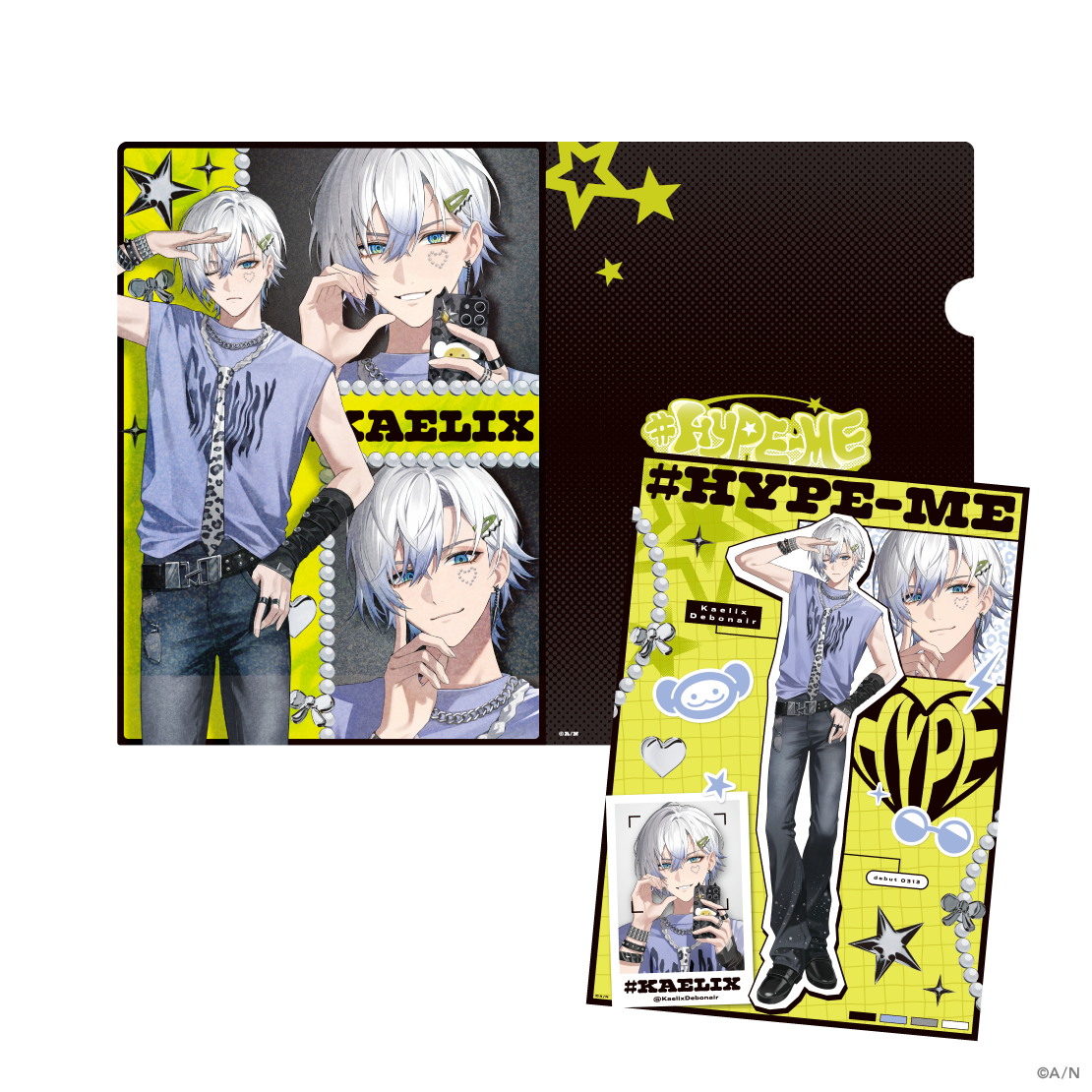 [Pre-order] Nijisanji 【#HYPE-ME】ラメクリアファイル ＆ミニポスター (A4 File & Mini Poster)