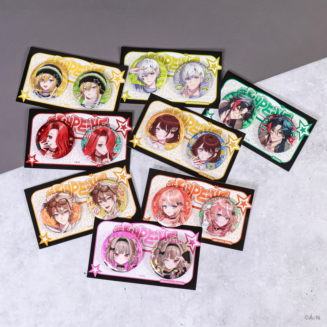 [預訂] Nijisanji 【#HYPE-ME】グリッター缶バッジ セット (徽章set) [NIJISANJI Official Store 6th Anniversary]