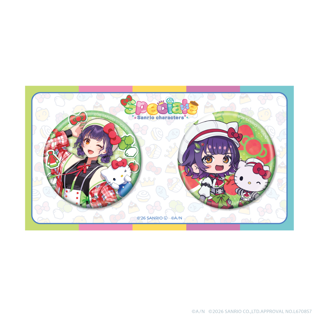 [預訂] Nijisanji 【Speciale×サンリオキャラクターズ】キラキラ缶バッジセット(閃襟章set)