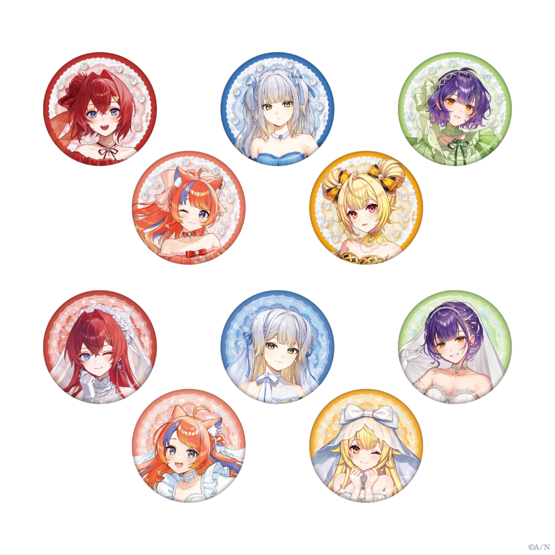 [預訂] Nijisanji 【Luminous Marriage】ランダム缶バッジ Bグループ(隨機襟B ver.)