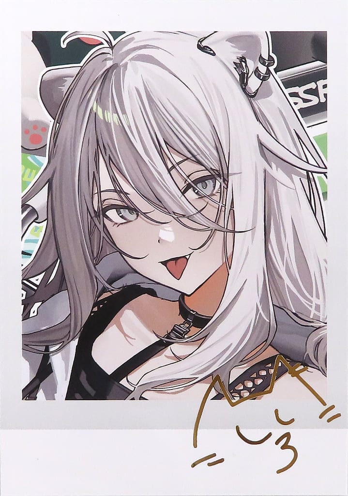 [In-stock] Hololive Shishiro Botan 3rd Anniversary Celebration - only bouns: Polaroid-style bromide card with a duplicated foil-stamped autograph from Shishiro Botan.