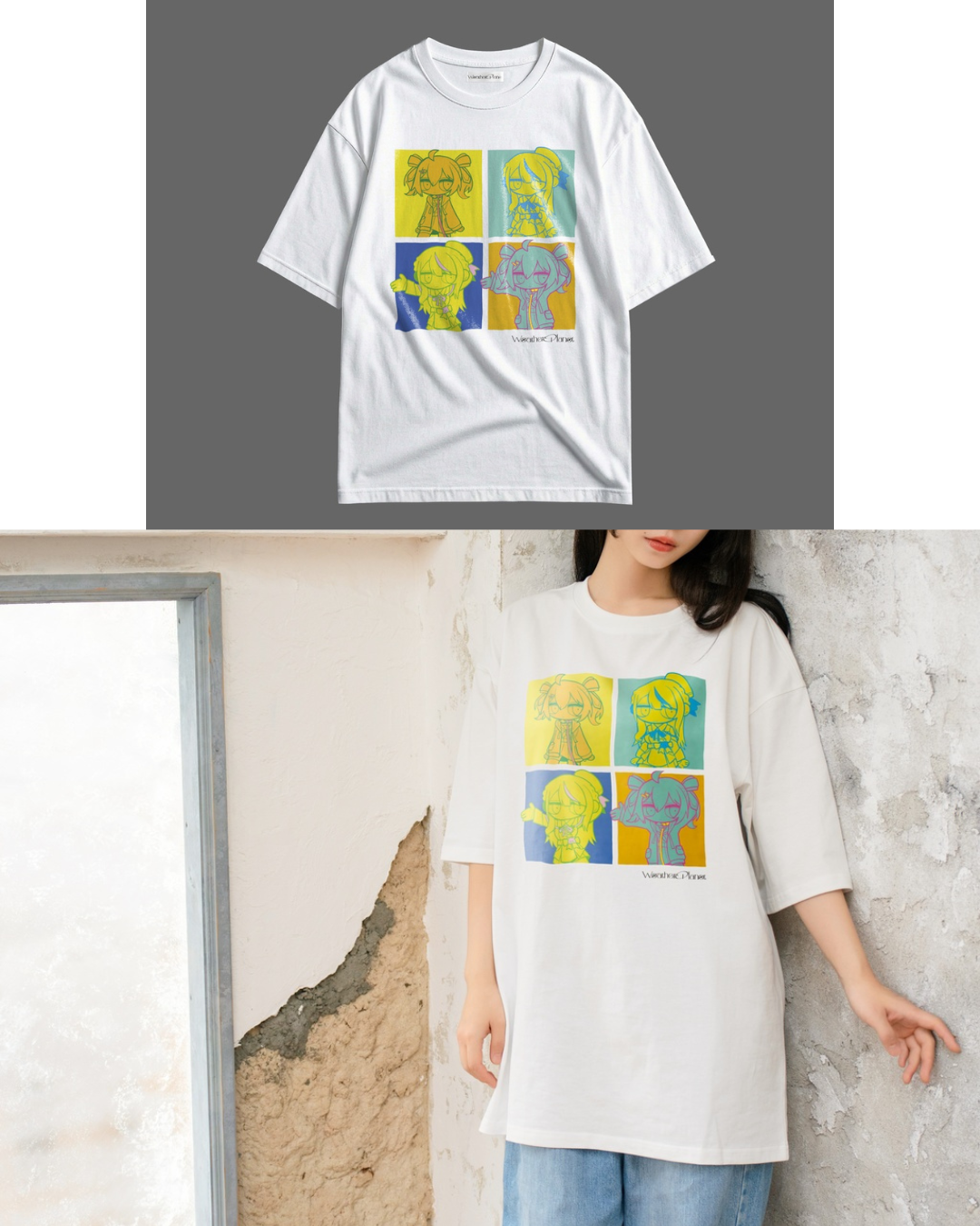 「預訂」 Weather Planet official T-shirt (雨海ルカ/天晴ひなた)