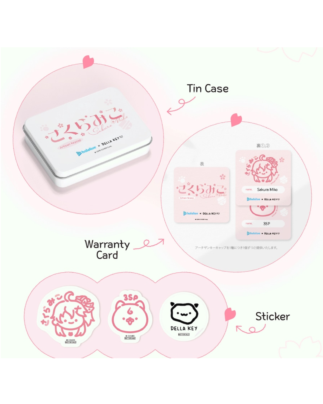 [pre-order] hololive さくらみこ(Sakura Miko) x Della key - Keycaps