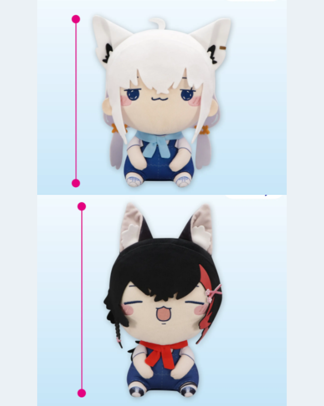 [Pre-order] Hololive  [もちぴこBIGぬいぐるみ]  Big boll- 白上フブキ(Shirakami Fubuki)/ 大神ミオ(Ookami Mio)