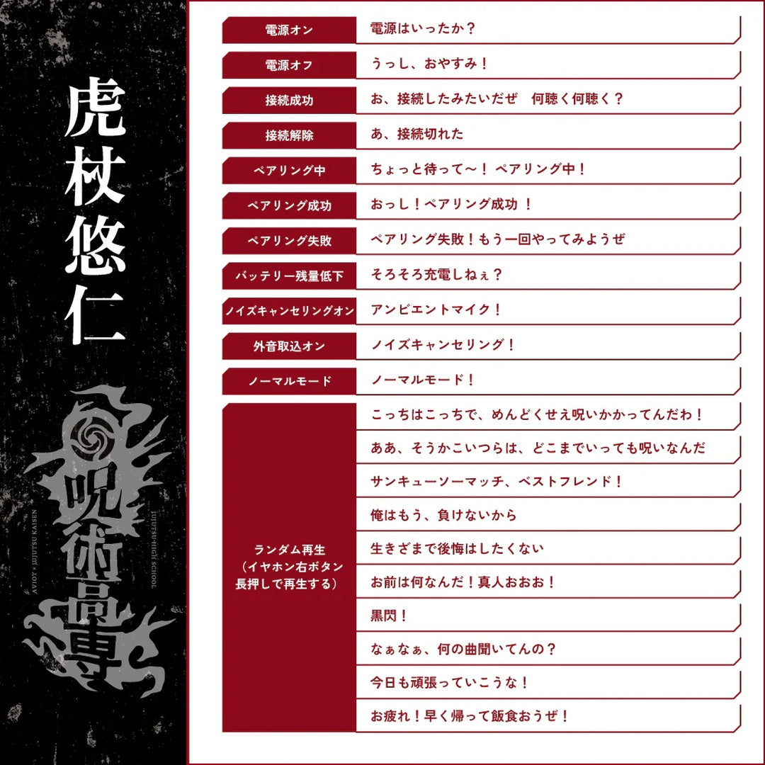 [pre-order]《呪術廻戦》(Jujutsu Kaisen)  x  AVIOT Wireless Headphone (TE-V1R-JK)