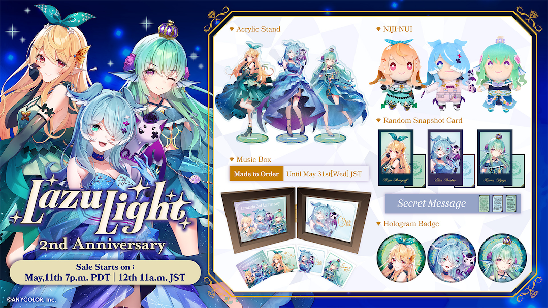  [In-stock]  Nijisanji Lazu Light 2nd Anniversary Goods