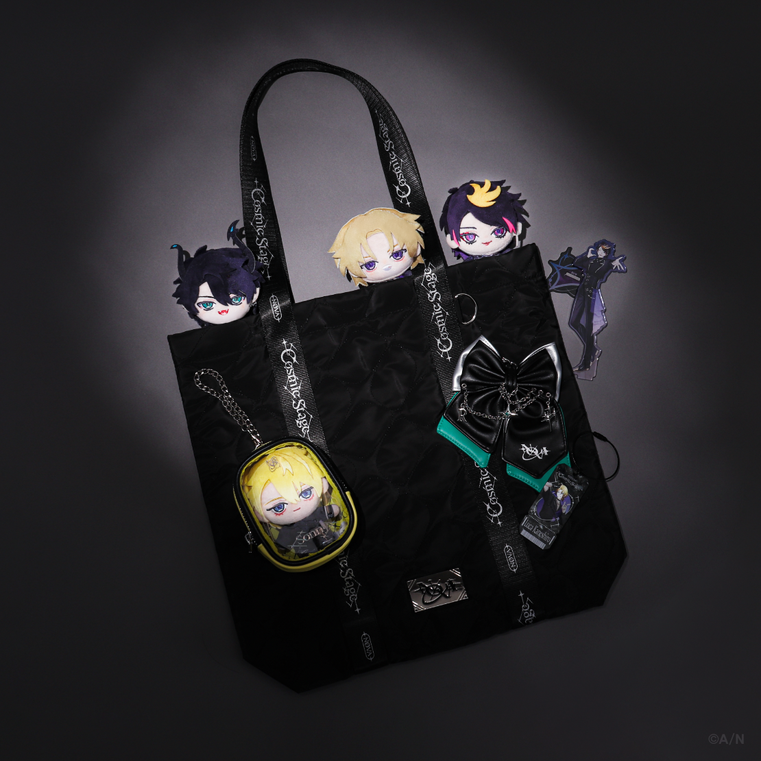 [預訂] Nijisanji 【NØVA -Cosmic Stage-】ロゴテープトートバッグ(黑色tote bag)