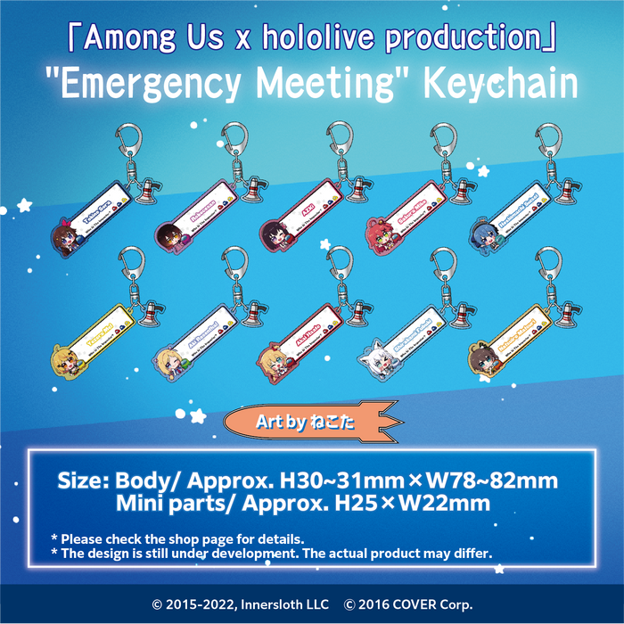  [In-stock] Hololive X Among us - #Emergency Meeting Keychain