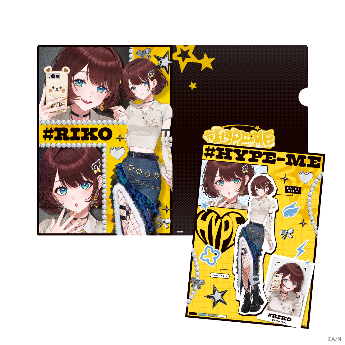 [Pre-order] Nijisanji 【#HYPE-ME】ラメクリアファイル ＆ミニポスター (A4 File & Mini Poster)