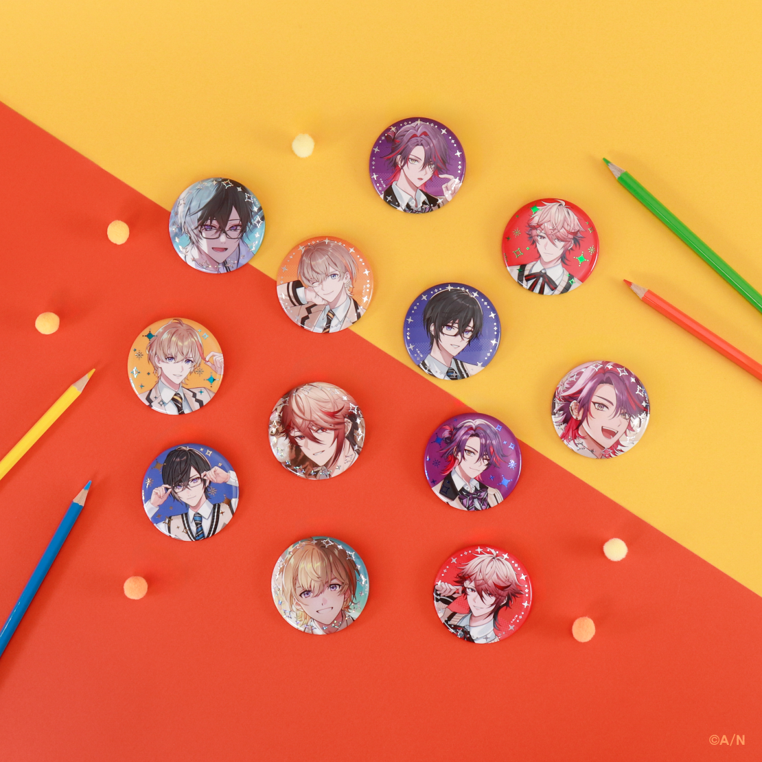 [預訂] Nijisanji 【学園ゔぉるたくしょん】ランダム箔押し缶バッジ (隨機燙金襟章)