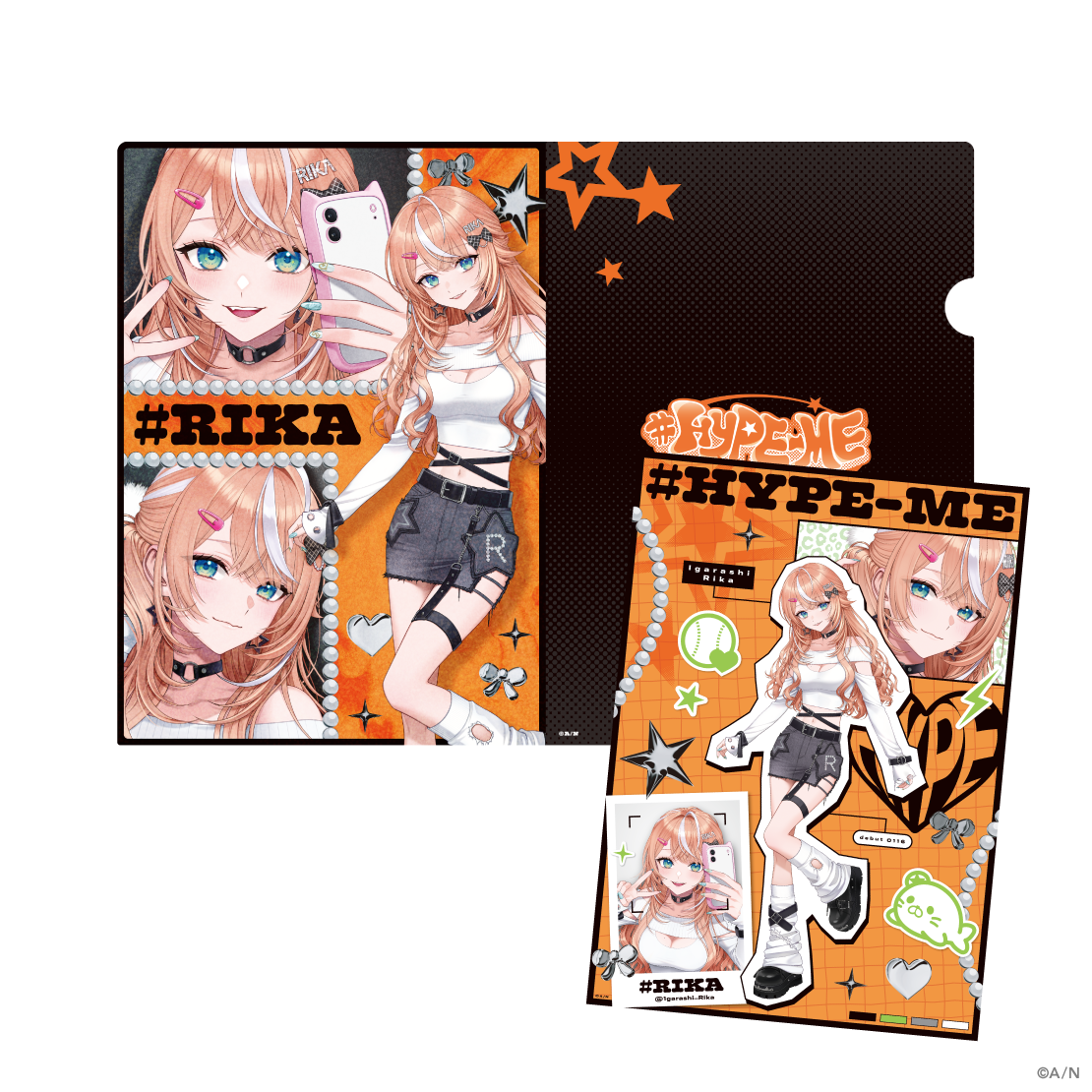 [Pre-order] Nijisanji 【#HYPE-ME】ラメクリアファイル ＆ミニポスター (A4 File & Mini Poster)