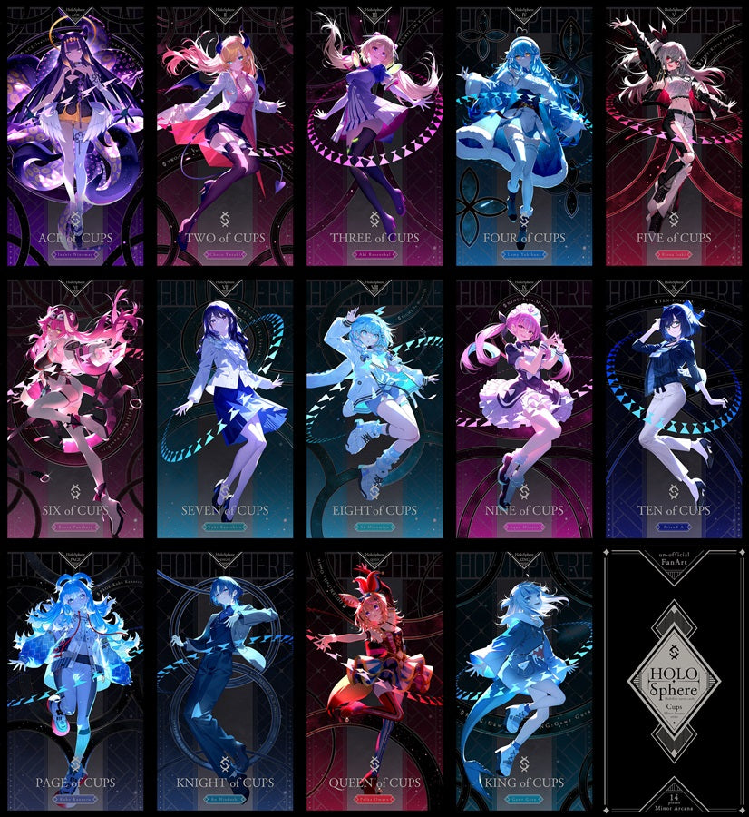 [In-stock C108]  hololive [C108] HOLO-SPHERE Foil-Stamped Tarot Cards: Minor Arcana (Cups) 14-Card Tarot Set (石原竜也) 