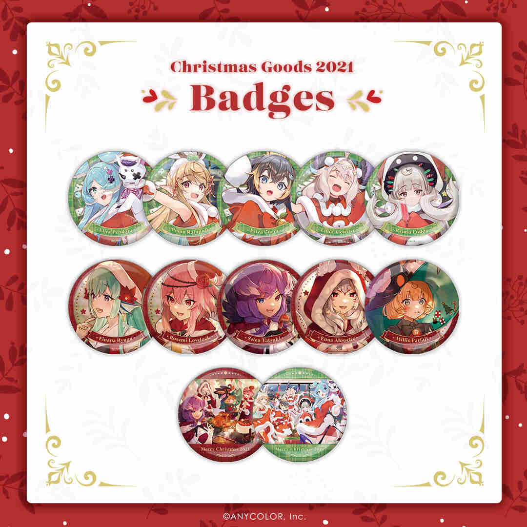  [In-stock] xNijisanji【EN Christmas Goods 2021】 Badge