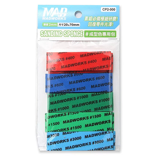 MADWORKS - Sanding Sponge Package Set 2mm -  #400 #600 #1000 #1500 #3000 @4pcs